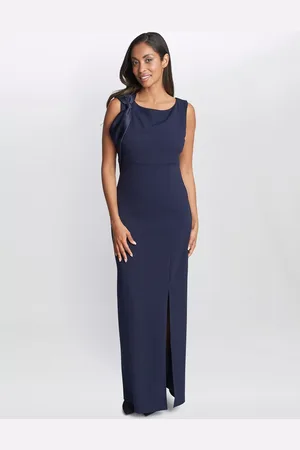 Gina Bacconi Merle Bow Shoulder Maxi Dress, Black