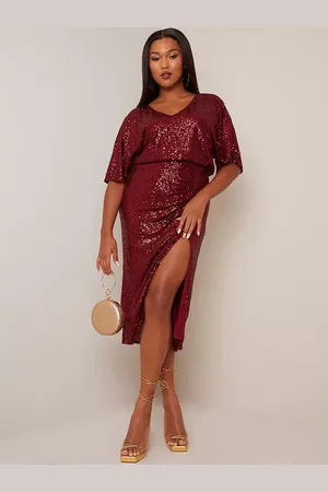 Chi Chi London Glitter V-Neck Dress