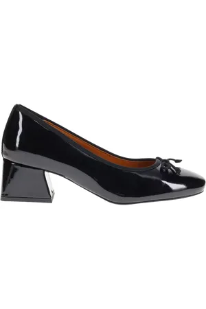 JONES BOOTMAKER Yosha Patent Leather Flared Heeled Courts