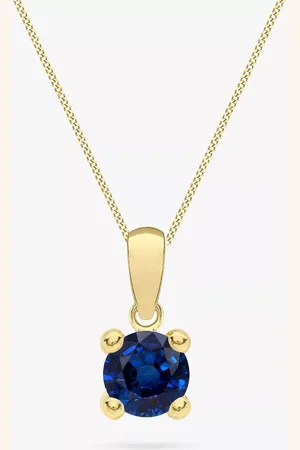 IBB 9ct Yellow Gold Round Cubic Zirconia Pendant Necklace