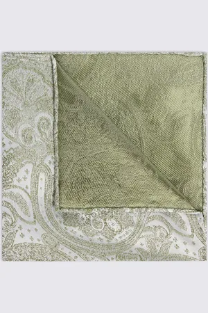 Moss Silk Paisley Pocket Square