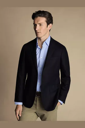 Charles Tyrwhitt Twill Wool Unstructured Slim Fit Jacket