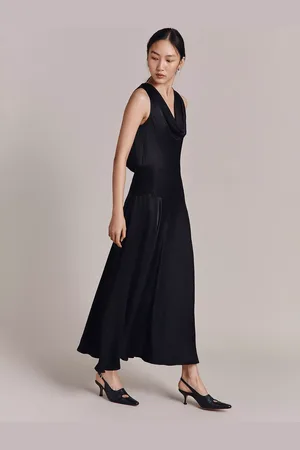 Ghost Evelyn Sleeveless Satin Midi Dress