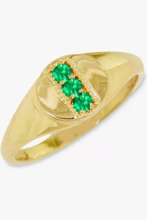London Road 9ct Emerald Signet Ring, M