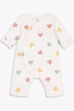 Petit Bateau Baby Heart Print Cotton Onesie