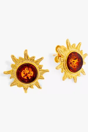 Be-Jewelled Amber Sun Stud Earrings