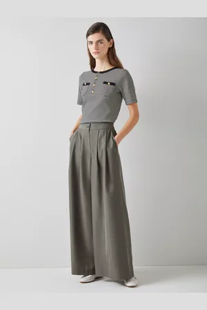 L.K. Bennett Charlie Striped Button Detail Top