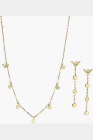 Emporio Armani Eagle Logo Necklace and Drop Earring Jewellery Set
