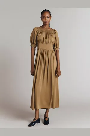 Ghost Anouk Shirred Midi Dress