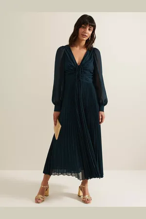 Phase Eight Kindra Chiffon Pleated Midi Dress