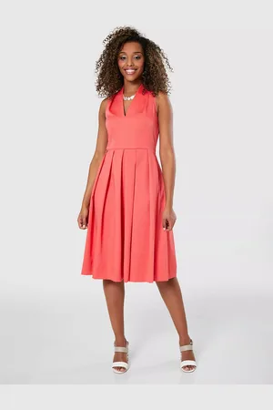 Closet Pleated V-Neck Dress