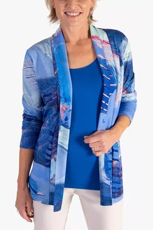 Chesca Butterfly Print Jersey Cardigan