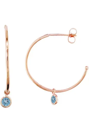 London Road 9ct Rose Gold Large Pimlico Dew Drop Hoop Earrings
