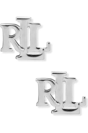 Ralph Lauren Lauren Sterling Logo Initial Stud Earrings
