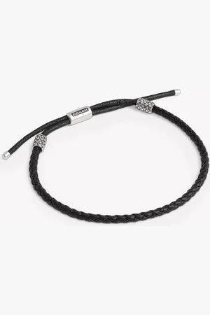 Coach Unisex Braided Leather Slider Bracelet
