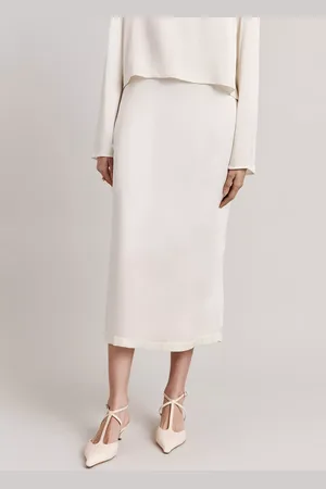 Ghost Frances Satin Midi Pencil Skirt