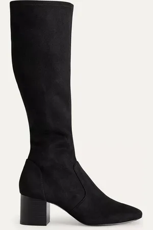 Boden Heeled Stretch Suedette Knee Boots