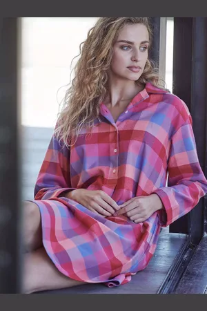 British Boxers Check Brushed Cotton Nightshirt