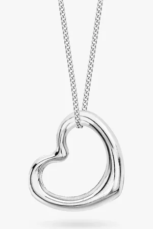 IBB 9ct White Gold Heart Pendant Necklace