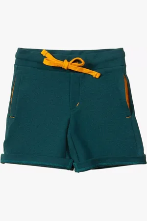 Little Green Radicals Baby Organic Cotton June Bug Marl Comfy Jogger Shorts, Green