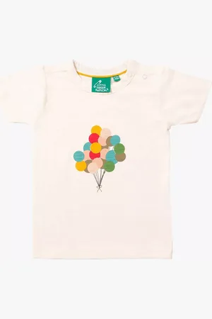 Little Green Radicals Baby Organic Cotton Rainbow Balloon Bunch Short Sleeve T-Shirt
