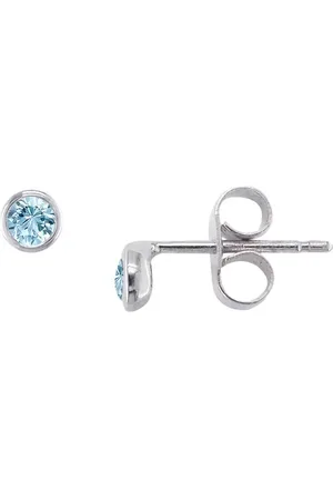 London Road 9ct White Gold Raindrop Stud Earrings