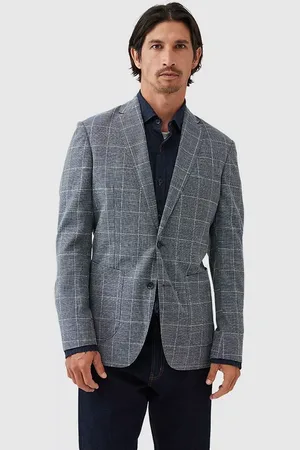 Rodd & Gunn Karaka Point Check Wool Linen Blend Slim Fit Blazer