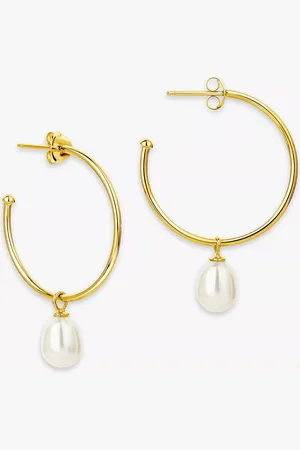 Claudia Bradby Pearl Drop Hoop Earrings