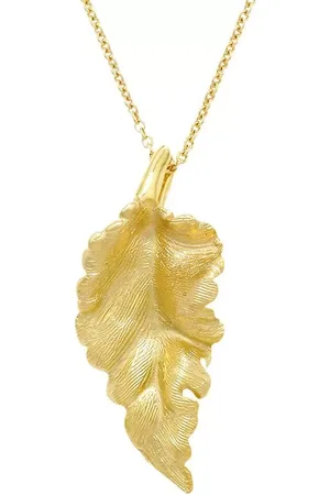 London Road 9ct Gold Leaf Pendant Necklace