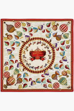 ASPINAL OF LONDON Hot Air Balloon Silk Square Scarf