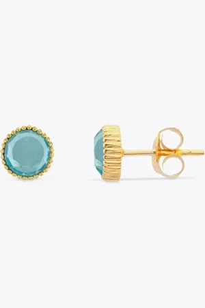 Auree Barcelona Birthstone Gold Vermeil Stud Earrings