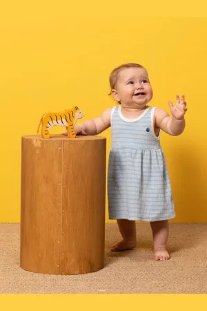 Petit Bateau Baby Stripe Terry Towelling Dress