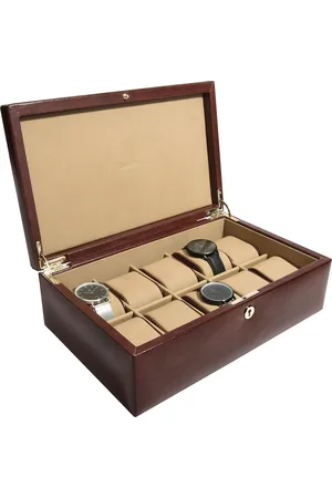 Dulwich Designs Windsor Leather 10 Piece Watch Box