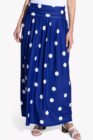 HotSquash Roll Top Polka Dot Maxi Skirt