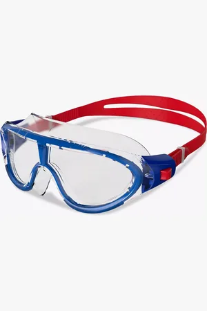 Speedo Junior Rift Biofuse Swimming Mask/Goggles, Mid Red/Blue