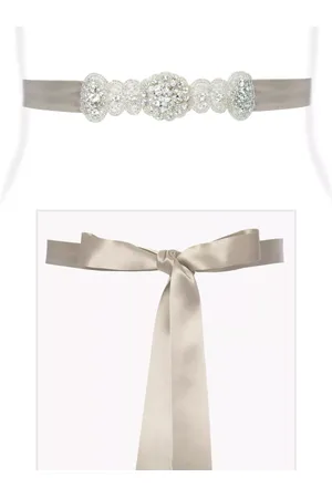 Alie Street Aurelia Vintage Beaded Satin Sash Belt