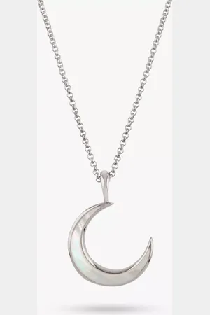 Dinny Hall Moon Charm Mother Of Pearl Pendant Necklace