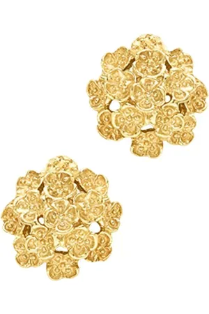 London Road 9ct Yellow Domed Posy Stud Earrings