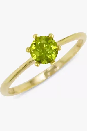 E.W Adams 9ct Gold Claw Set Round Ring, N