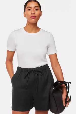Whistles Petite Elasticated Waist Linen Shorts