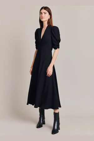 Ghost Madi Puff Sleeve Midi Dress