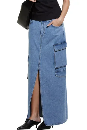 Sisley Cargo Flap Denim Maxi Skirt