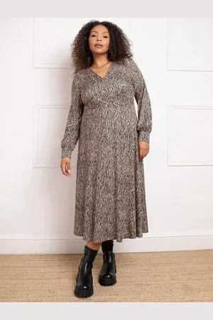 Live Unlimited London Curve Zebra Print Wrap Dress