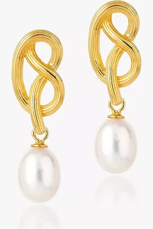 Claudia Bradby Love Knot Freshwater Pearl Drop Earrings