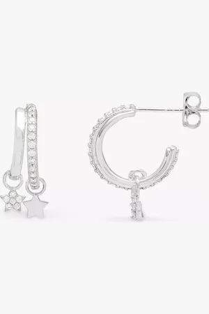 ESTELLA BARTLETT Duo Cubic Zirconia Pave Star Hoops