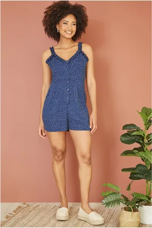 Yumi Mela London Spot Button Up Playsuit