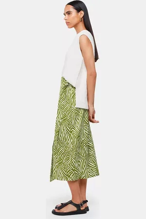 Whistles Linear Leaf Wrap Midi Skirt
