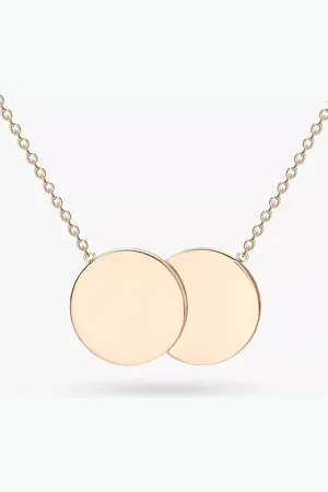 IBB Personalised 9ct Gold Double Disc Initial Pendant Necklace