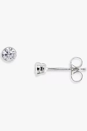 E.W Adams 18ct White Gold Round Diamond Stud Earrings, 0.21ct