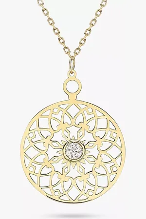 IBB 9ct Cubic Zirconia Filigree Pendant Necklace